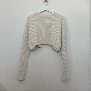 Urban Outfitters Ivory Cropped Knit Sweater